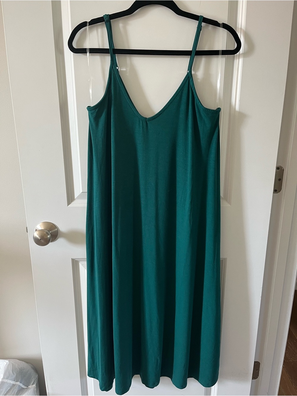 Zenana Hunter Green XL Midi Slip Dress with Spaghetti Straps